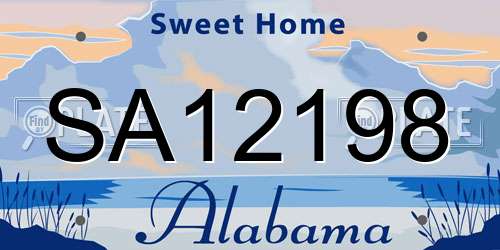 SA12198 Alabama License Plate