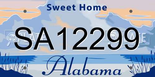 SA12299 Alabama License Plate