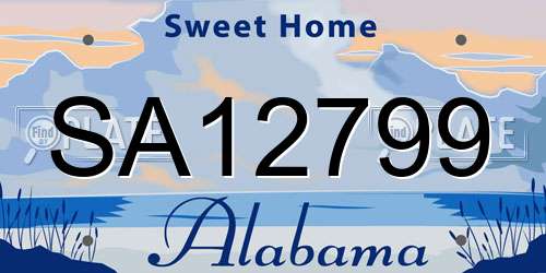 SA12799 Alabama License Plate