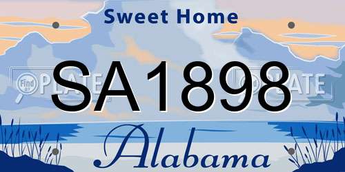 SA1898 Alabama License Plate