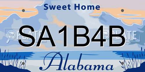 SA1B4B Alabama License Plate