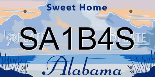 SA1B4S Alabama License Plate