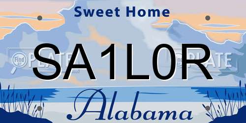 SA1L0R Alabama License Plate
