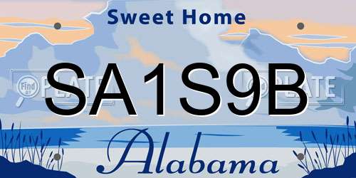 SA1S9B Alabama License Plate