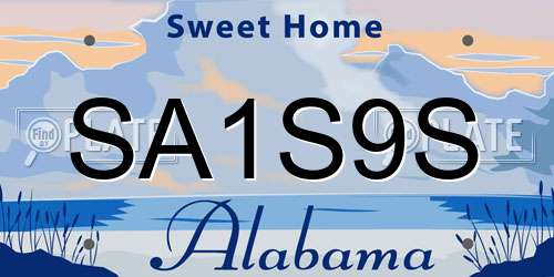 SA1S9S Alabama License Plate
