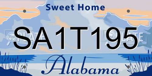 SA1T195 Alabama License Plate