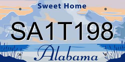SA1T198 Alabama License Plate
