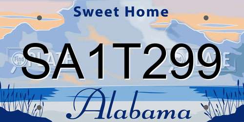 SA1T299 Alabama License Plate
