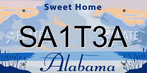 SA1T3A Alabama License Plate