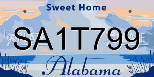 SA1T799 Alabama License Plate