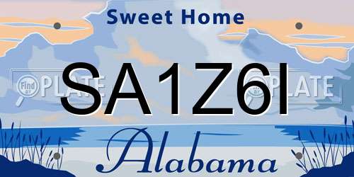 SA1Z6I Alabama License Plate