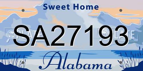 SA27193 Alabama License Plate