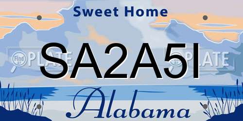 SA2A5I Alabama License Plate