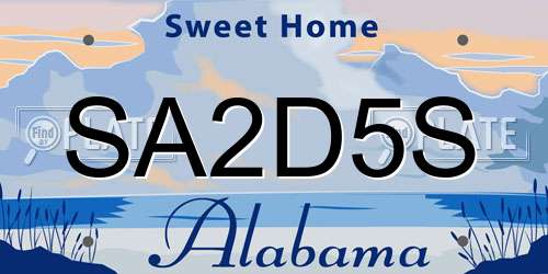 SA2D5S Alabama License Plate