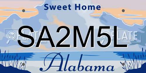 SA2M5L Alabama License Plate