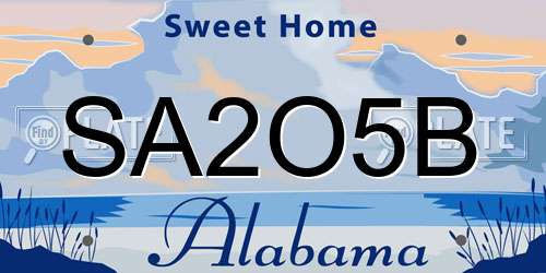 SA2O5B Alabama License Plate