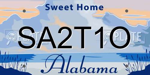 SA2T1O Alabama License Plate