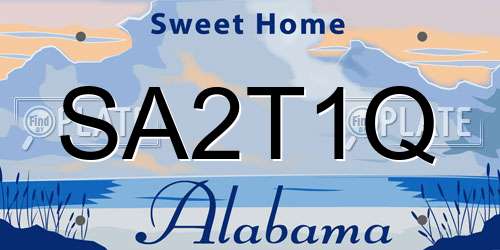 SA2T1Q Alabama License Plate