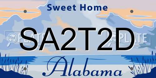 SA2T2D Alabama License Plate