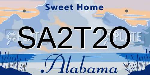SA2T2O Alabama License Plate
