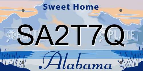SA2T7Q Alabama License Plate