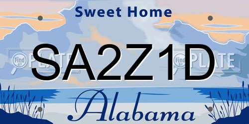 SA2Z1D Alabama License Plate