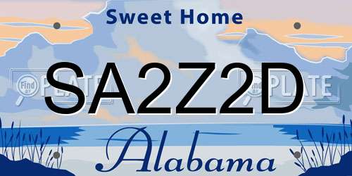 SA2Z2D Alabama License Plate