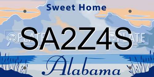 SA2Z4S Alabama License Plate