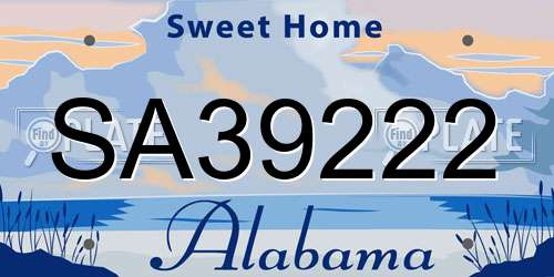SA39222 Alabama License Plate