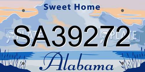 SA39272 Alabama License Plate