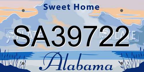 SA39722 Alabama License Plate
