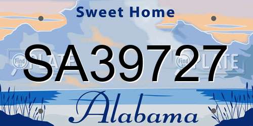 SA39727 Alabama License Plate