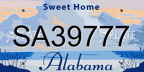 SA39777 Alabama License Plate