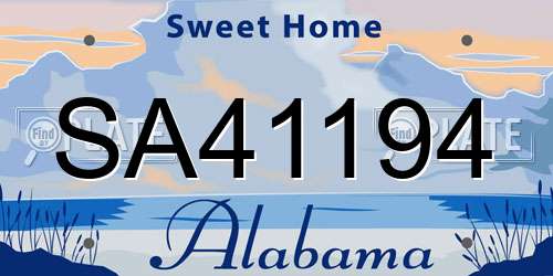 SA41194 Alabama License Plate