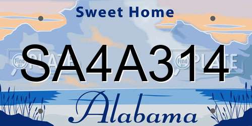 SA4A314 Alabama License Plate