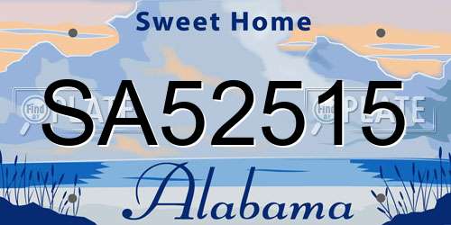 SA52515 Alabama License Plate