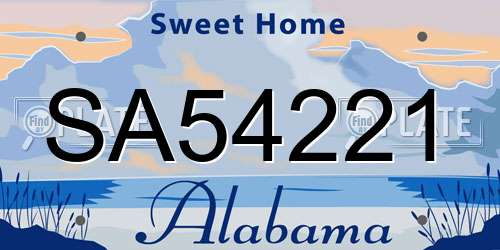 SA54221 Alabama License Plate