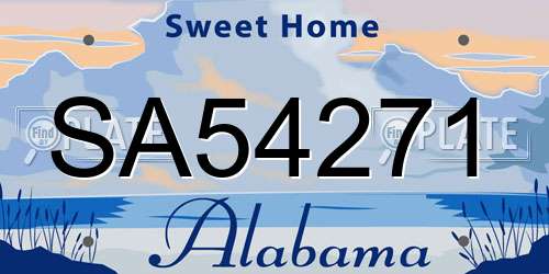 SA54271 Alabama License Plate