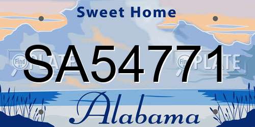 SA54771 Alabama License Plate