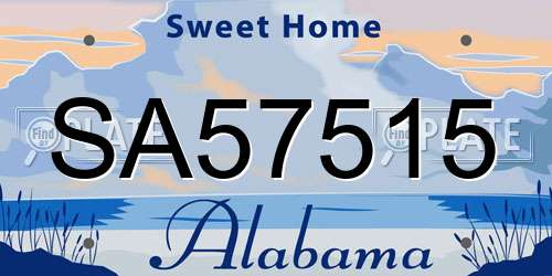 SA57515 Alabama License Plate