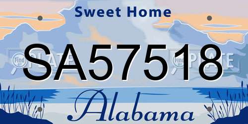 SA57518 Alabama License Plate