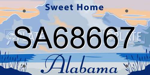 SA68667 Alabama License Plate