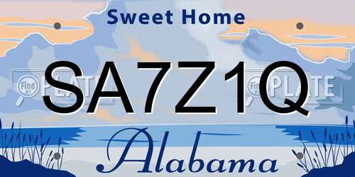 SA7Z1Q Alabama License Plate