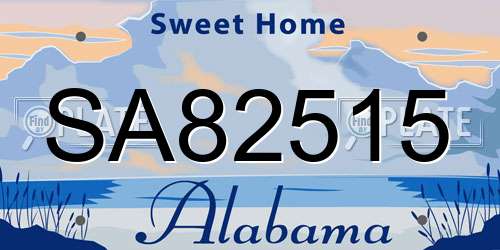 SA82515 Alabama License Plate