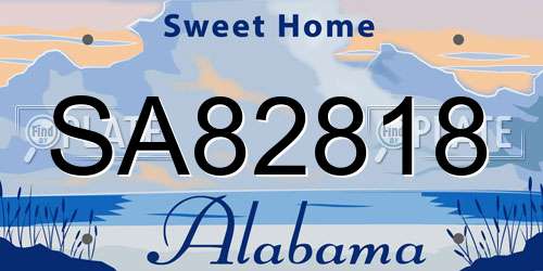 SA82818 Alabama License Plate