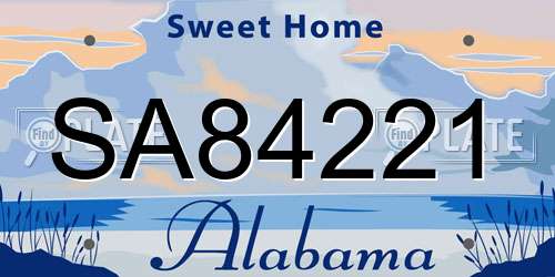 SA84221 Alabama License Plate