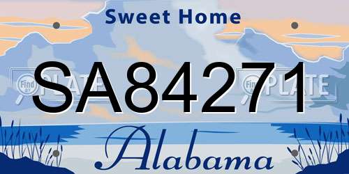 SA84271 Alabama License Plate