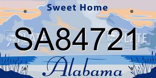 SA84721 Alabama License Plate