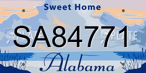 SA84771 Alabama License Plate