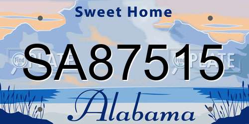SA87515 Alabama License Plate